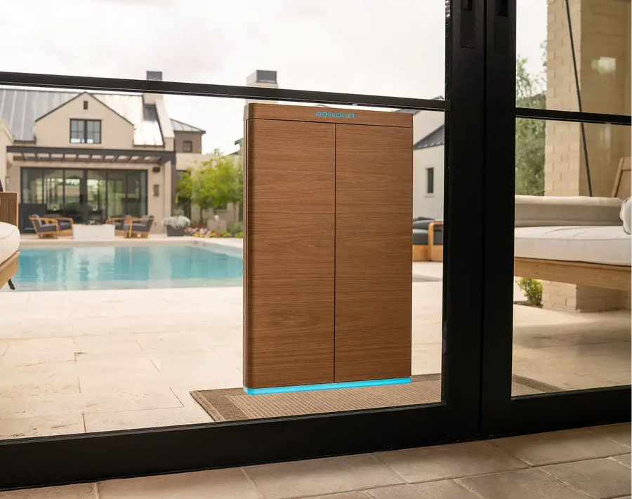 Pawport Smart Pet Door installed in a glass panel